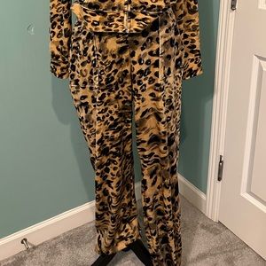 Juicy by Juicy Couture Animal Leopard Print Velour Lounge Stretch Sweatpants-M